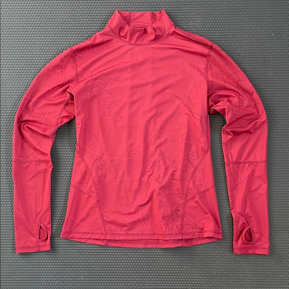 Avia Women's Red Long Sleeve Base layer Athletic Top Sz M